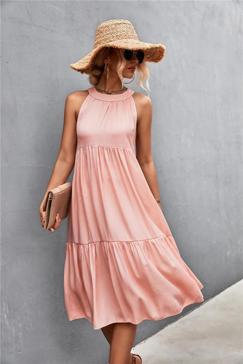Elegant Sleeveless Solid Color Patchwork Party Dresses Elegant Sleeveless Solid Color Patchwork Party Dresses