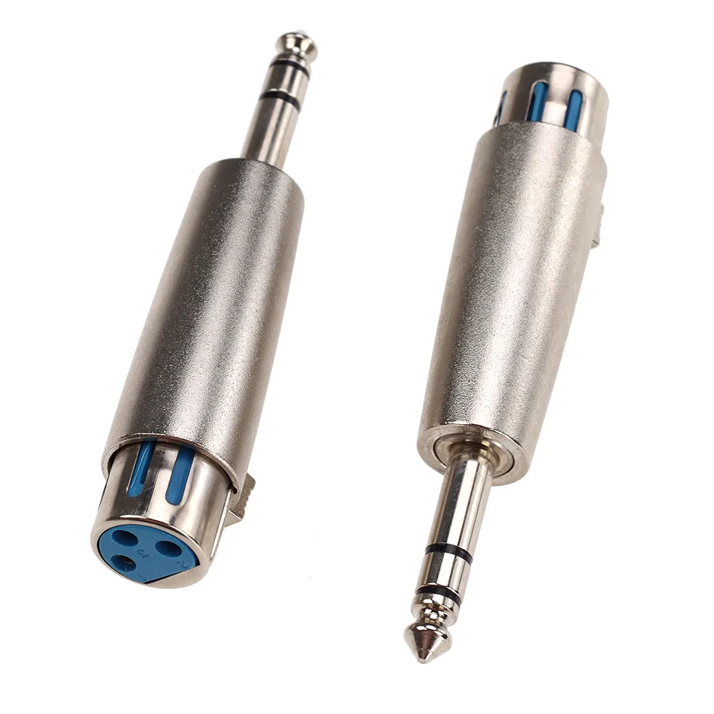 Silberner 6,35-mm-Stecker auf 3-polige XLR-Buchse, Mikrofon-Audio-Adapter