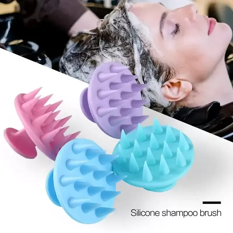 Siliconen shampoo hoofdhuid haar massager bad borstel hoofdhuidmassage haar-shower borstel kammen zorggereedschap