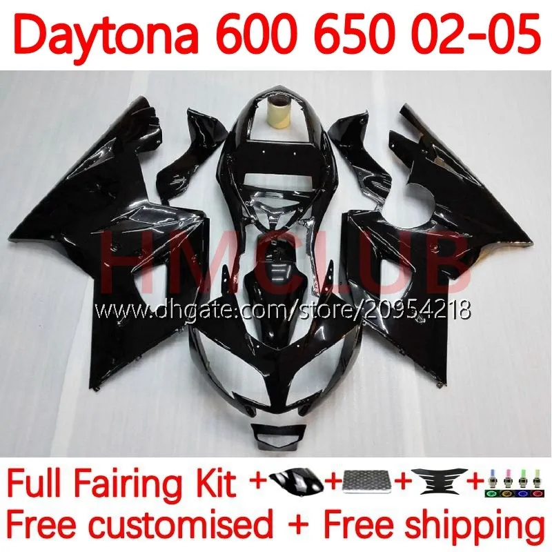 Motocicleta Bodys para Daytona600 Daytona650 02-05 Bodywork 148No.2 Cowling Daytona 650 600 CC 02 03 04 05 Daytona 600 2002 2003 2004 2005 Kit de fada ABS Branco brilhante brilhante