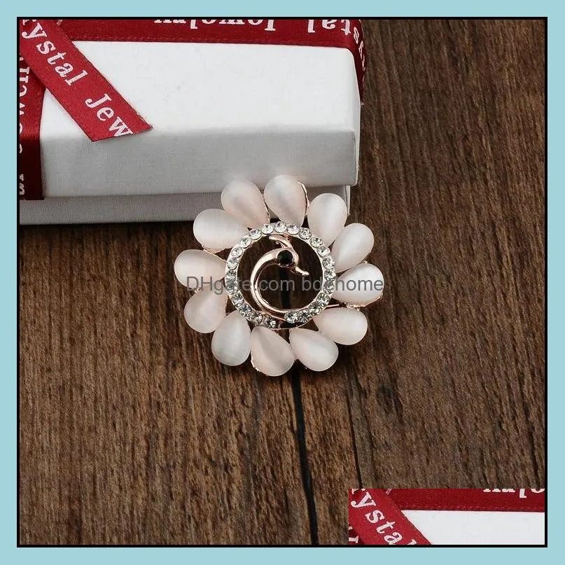 CR Jewelry New European version of opal brooch popular Lily pin female fashion creative clothing accessories manufacturers wholesale