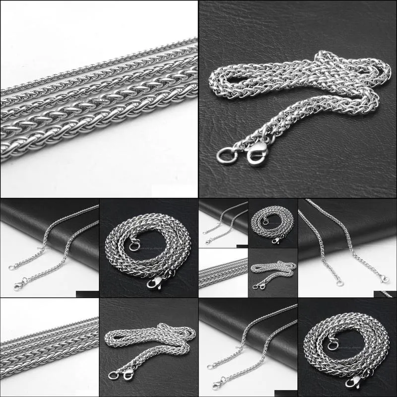 316L Stainless Steel Chain Necklace diy Jewelry Accessories Titanium European American Keel Chains 50-90cm