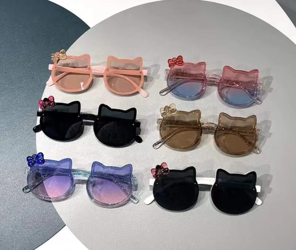 Sommer Kinder Sonnenbrille Persönlichkeit kleines Gesicht süße Katzenohren Prinzessin Baby Sonnenschirm Sonnenbrille Mädchen und Jungen UV-Schutz Kind Mode Brillen 6 FARBEN