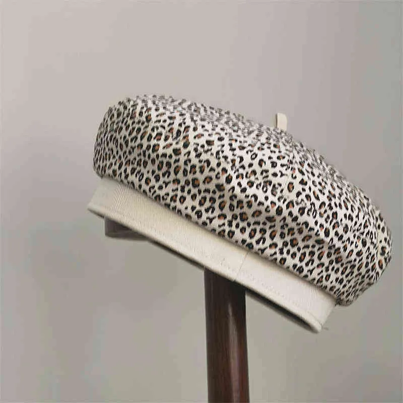 Cappello estivo da donna casual Cappello berretto primaverile leopardato Protezione solare Berretto da sole in cotone femminile Comodo cappello da spiaggia traspirante Cappelli da sole J220722