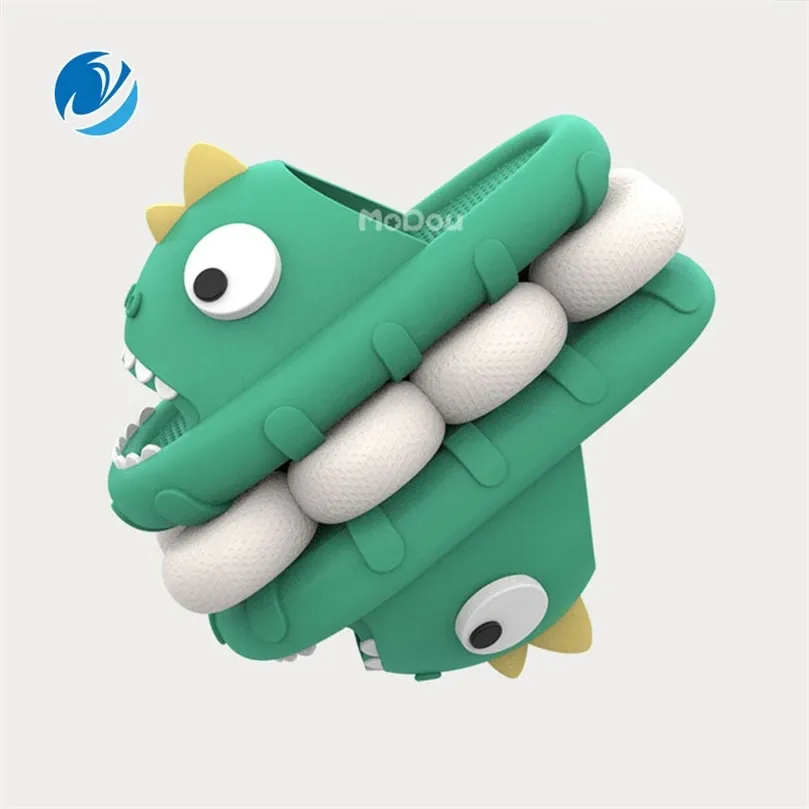 Mo Dou Childrens Dinosaur Slippers Boys Summer Lovely Bathroom Indoor Soft Sole Girls Cool Sandals Cute Kids Toddler Shoes 220611