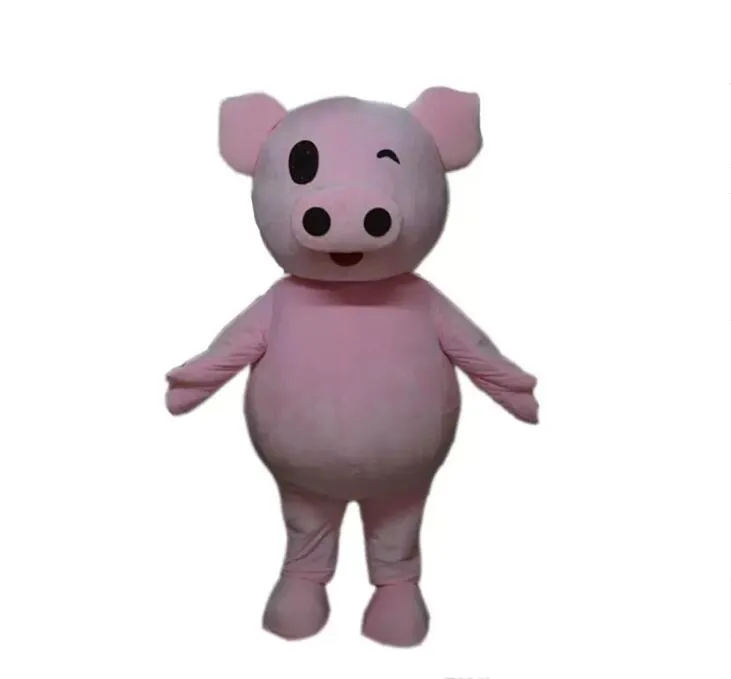 Costume de mascotte de cochon rose, Costume d'animal de taille adulte avec un Mini ventilateur à l'intérieur de la tête pour personnage commercial, taille adulte de haute qualité