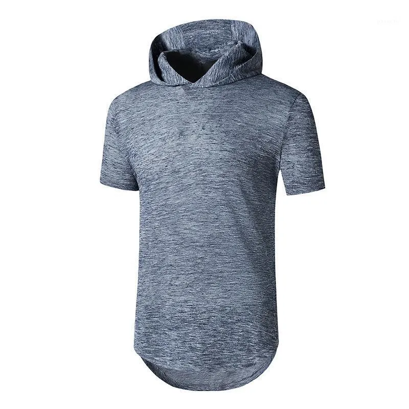 Men's Hoodies & Sweatshirts S-XXL Big And Tall Size Mens Hipster Simple Longline Lightweight Pullover Long Sleeve Hooded Shirt Plain Color M