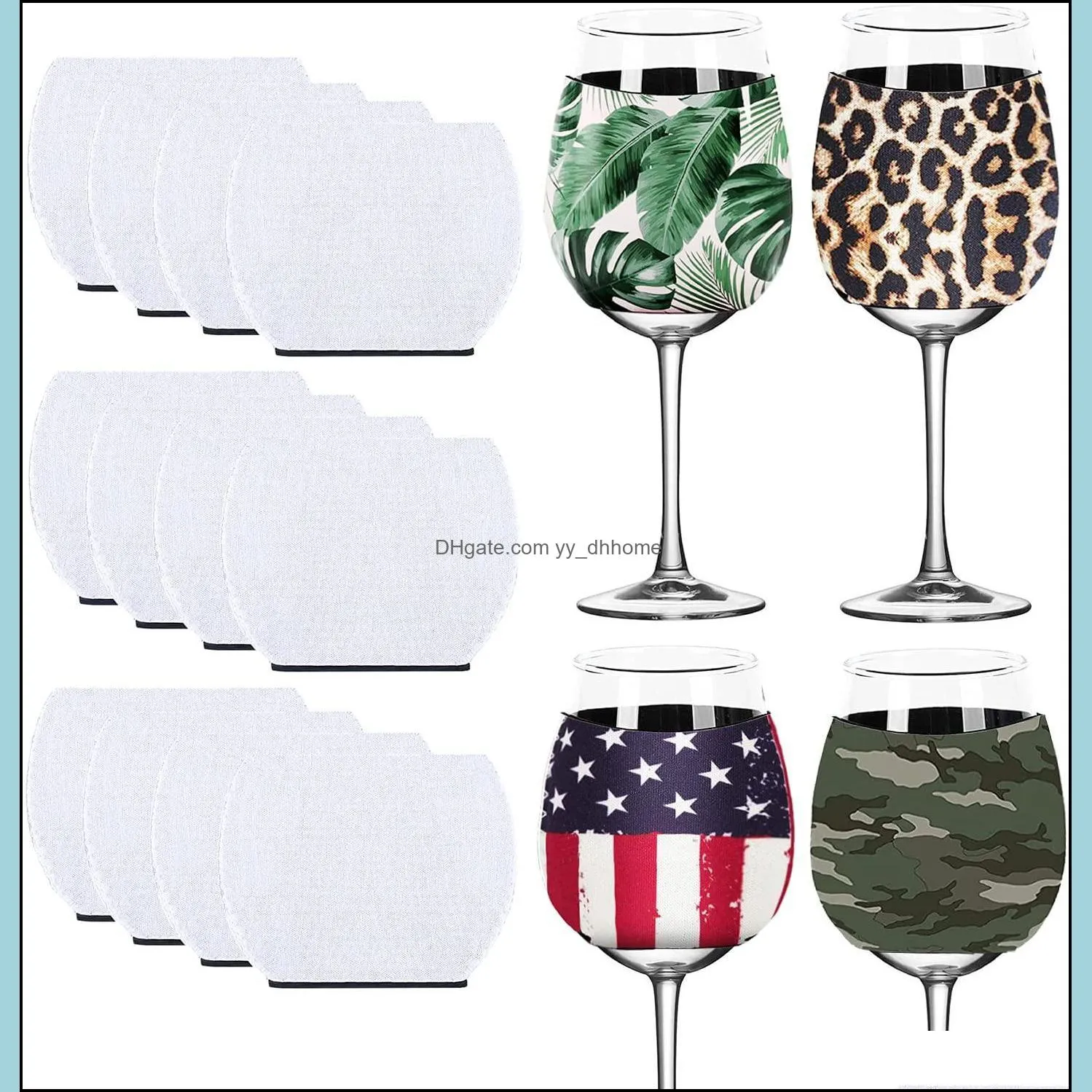 Party Favor Event Supplies Festive Home Garden Ups Sublimation Blanks Products Wine Glass Sleeve Sublimatio Dhb0X