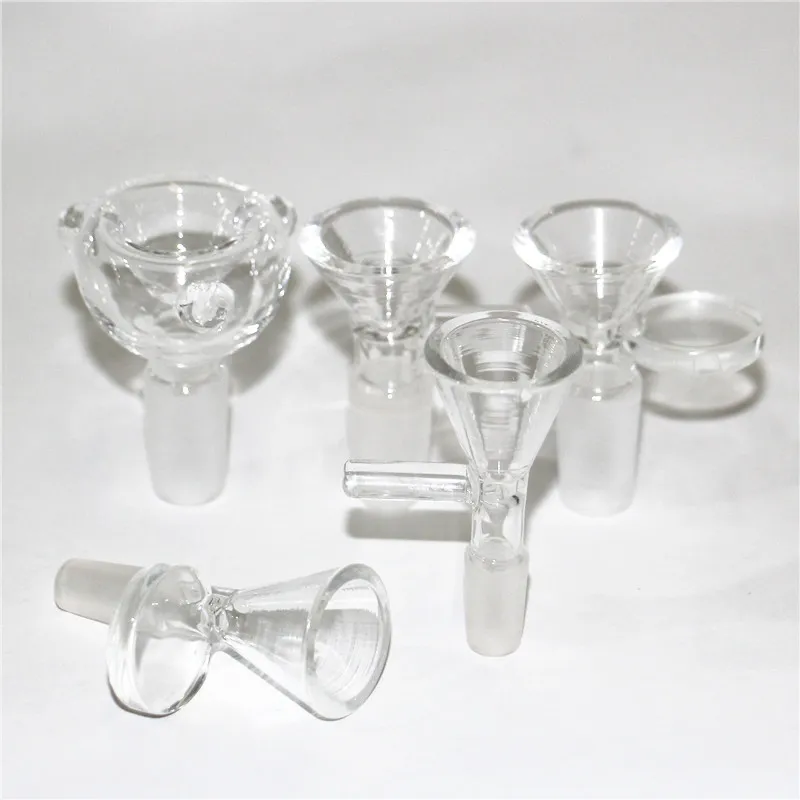 Hookah Heady Glass Bowls 10mm 14mm Manlig tratt skålbit Torka ört Tobaksröktillbehör för kvarts banger oljeriggar