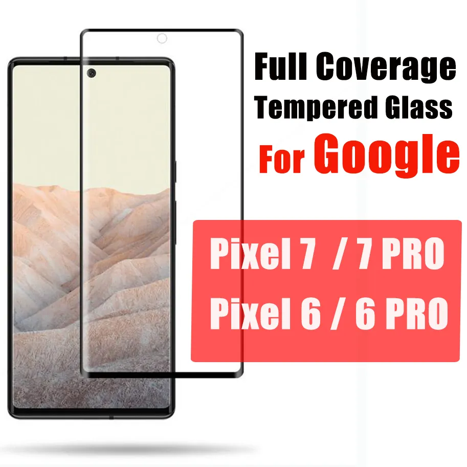 Pełne pokrycie odporne na kurz szklane szklane ochronę ekranu telefonu dla Google Pixel 7 7pro 6 Pro 6pro w torbie opp.
