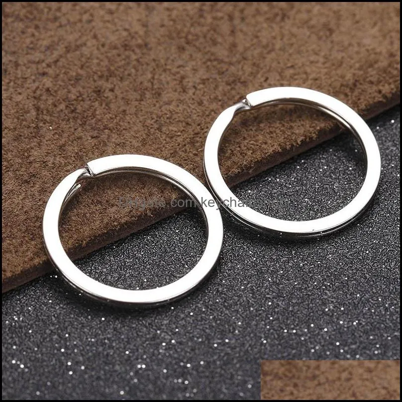 Silver Tone Split Key Rings 1.5x25mm Metal Hook Ring for DIY Keychain Making Handmade Keyrings Chain Holder Jewelry Connectors