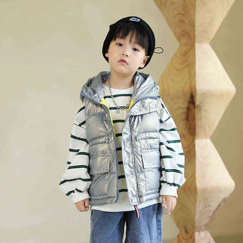 Enfants Hiver Capuche Gilet Enfants Imperm able L eau Chaud Body Warmer Toddler Gar ons Gilet B b Fille Plus pais Veste Sans Manches Tops