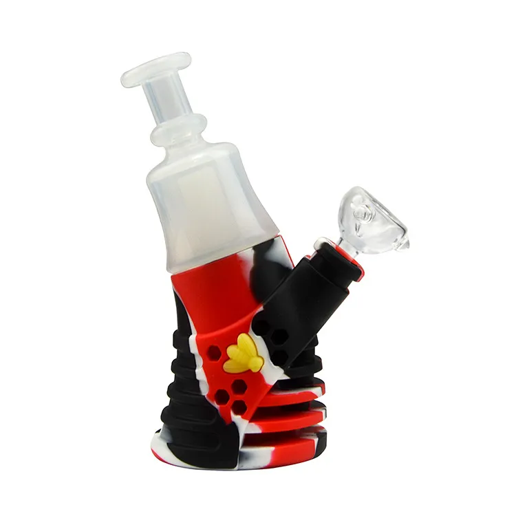 Nouvelle arrivée Silicone Pipe Bong Fumer Set Bee Silicone Hookah Ventes directes d'usine