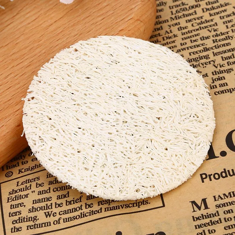 Natural Loofah Facial Pads Loofah Disc Makeup Remove Exfoliating Face Loofah Pad Small Size Luffa Loofa DH8888