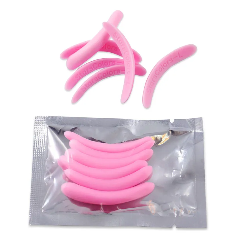 3pairs Pink Eyelash Perm Silicone Pad Recycling Lashes Rods Shield Lyft 3D Eyelash Curler Makeup Accessories Applicator Tool