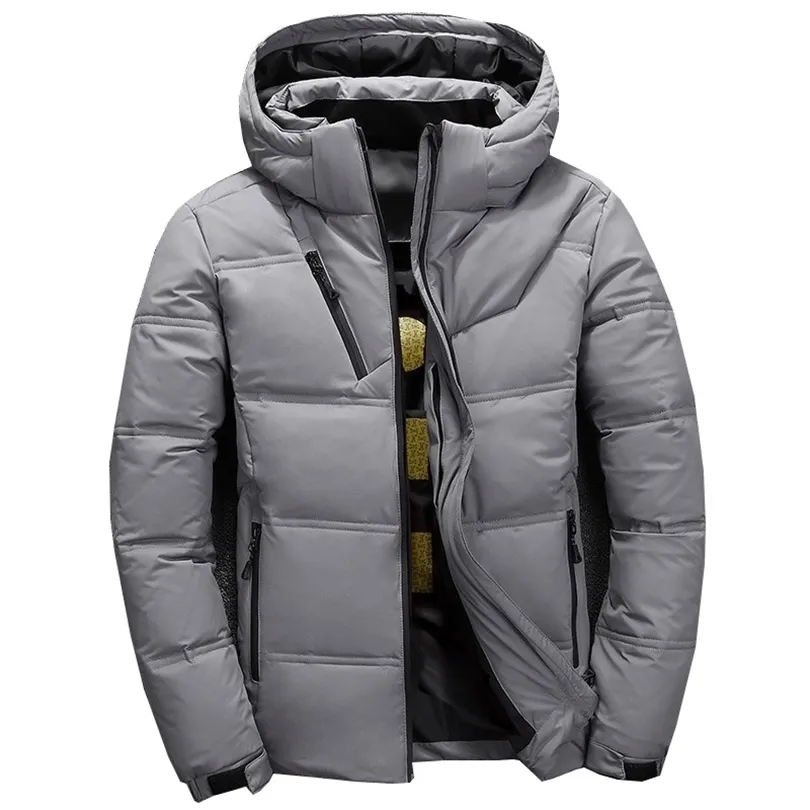 duck down jacket men short Warm Thick Quality Zipper Hooded Down Coats Male Overcoat Jackets Winter Men Down Jacket 201120