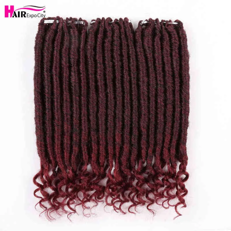 12 polegadas 2x deusa Faux Locs Crochet ombre ombre Extensões de tranças sintéticas encaracoladas para mulheres africanas Expo City 220610