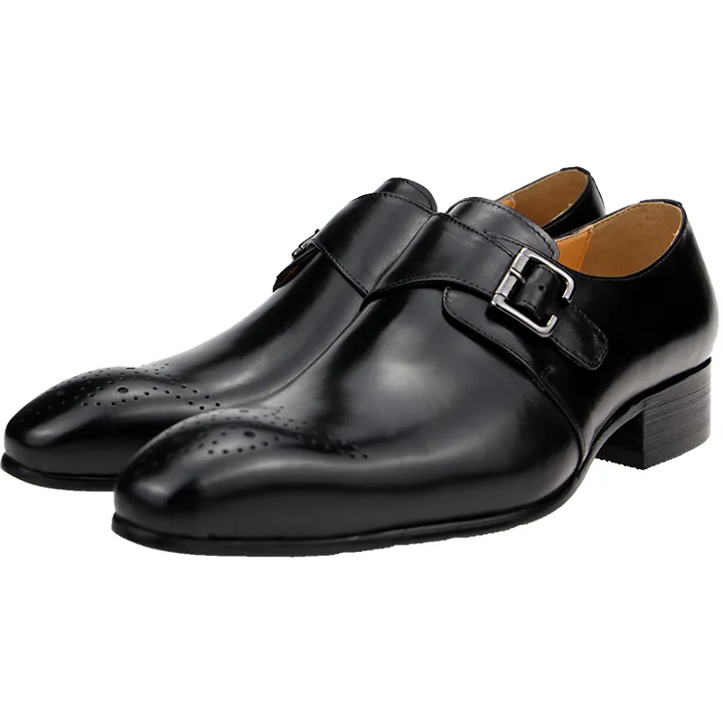 Mens formal lzapatos social masculino masculino homem homem vestido de casamento oxford para escritório brogue casual negócio apontou sapato preto 220321