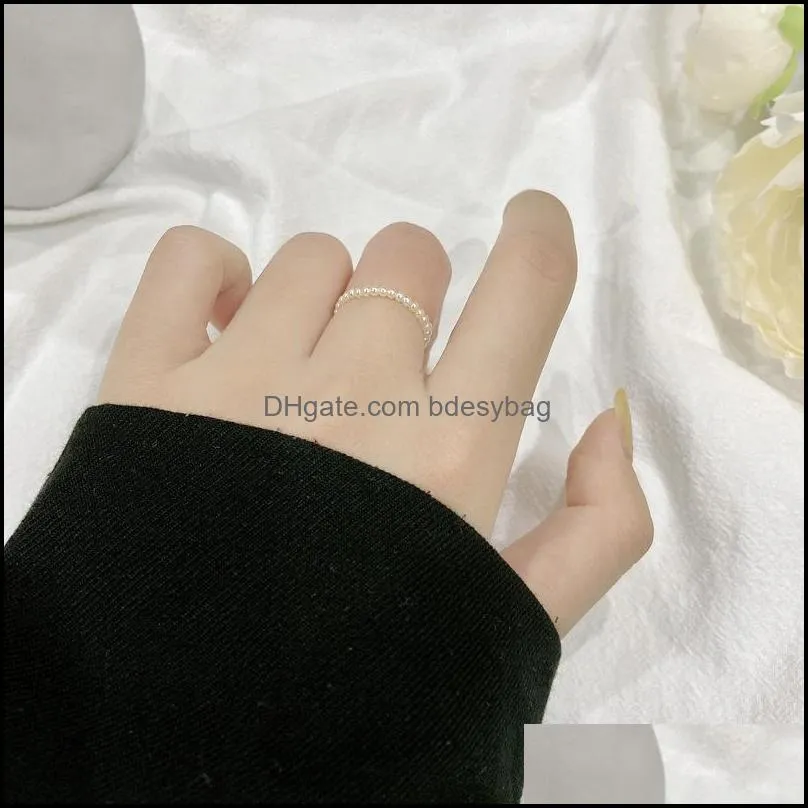 cluster rings beautiful pearl for women simple ins french romantic index finger student tail ring female fashion jewelry giftscluster