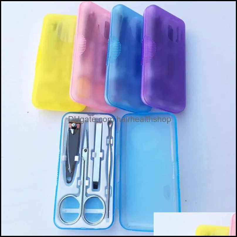 4Pcs/set Nails Clipper Kit Manicure Set Clippers Trimmers Pedicure Scissor Random Color Nail Tools Sets Kits Manicure Tool WXY021