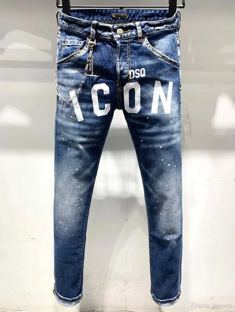 TR APSTAR D2 Jeans classici da uomo Hip Hop Rock Moto Jeans strappati dal design casual da uomo Jeans skinny denim effetto consumato DSQ Jeans 6919