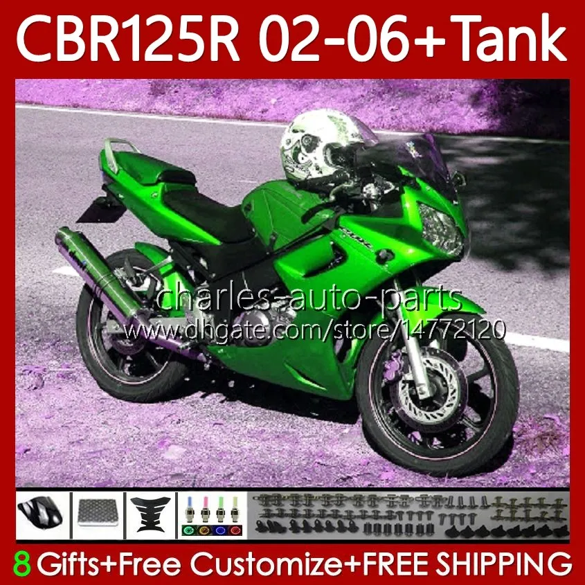 + Couvercle de réservoir Pour HONDA CBR-125 CBR 125 R CC 125R 2002-2006 Carrosserie 124No.168 CBR-125R 125CC CBR125R 02 03 04 05 06 Vert brillant CBR125RR 2002 2003 2004 2005 2006 Carénage OEM