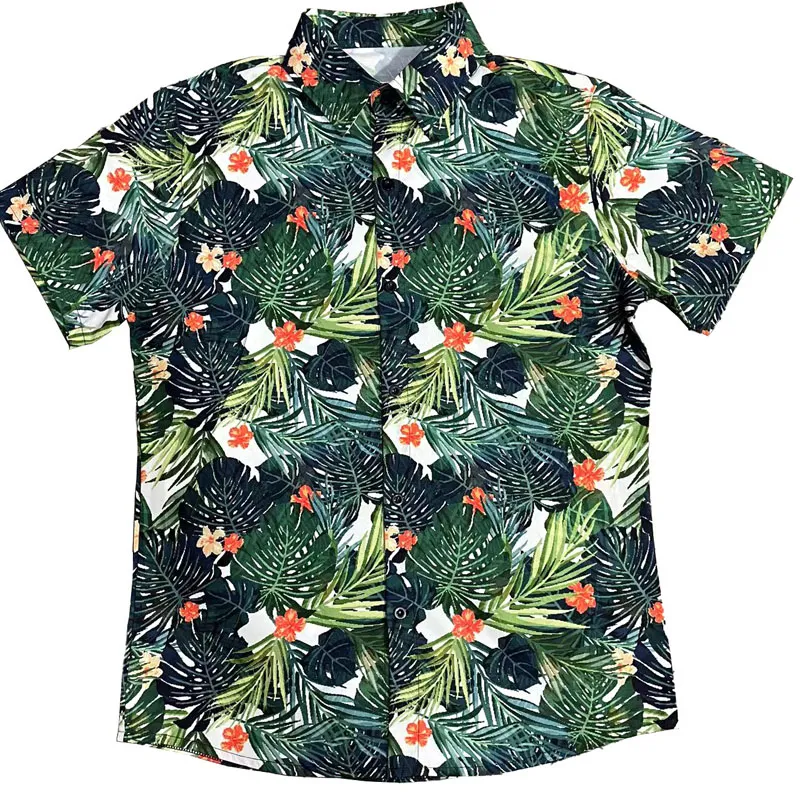 Camicia Hawaiana Uomo A Maniche Corte, Tessuto Rayon Leggero, Stampa Floreale Tropicale, Colletto Ampio, Per Spiaggia E Vacanze Estive - 6