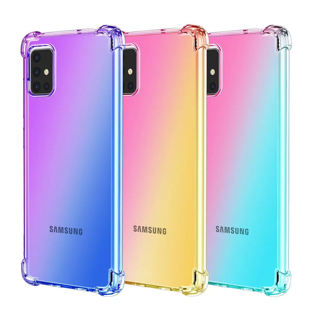 Custodie per telefoni antiurto in TPU con cuscino d'aria sfumato a doppio colore per Samsung Galaxy S9 Note 20 S22 Plus Ultra S20 S21 FE A51 A71 A31 A02S A22 A32 A52 A72 A50 A30S A21S A30 A20S