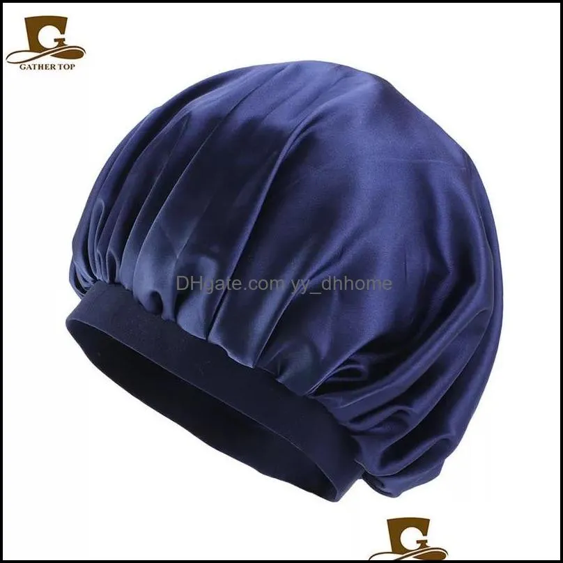 24Colors Muslim Wide Stretch Silk Satin Breathable Bandana Night Sleeping Turban Hat headwrap Bonnet chemo cap Hair Accessories