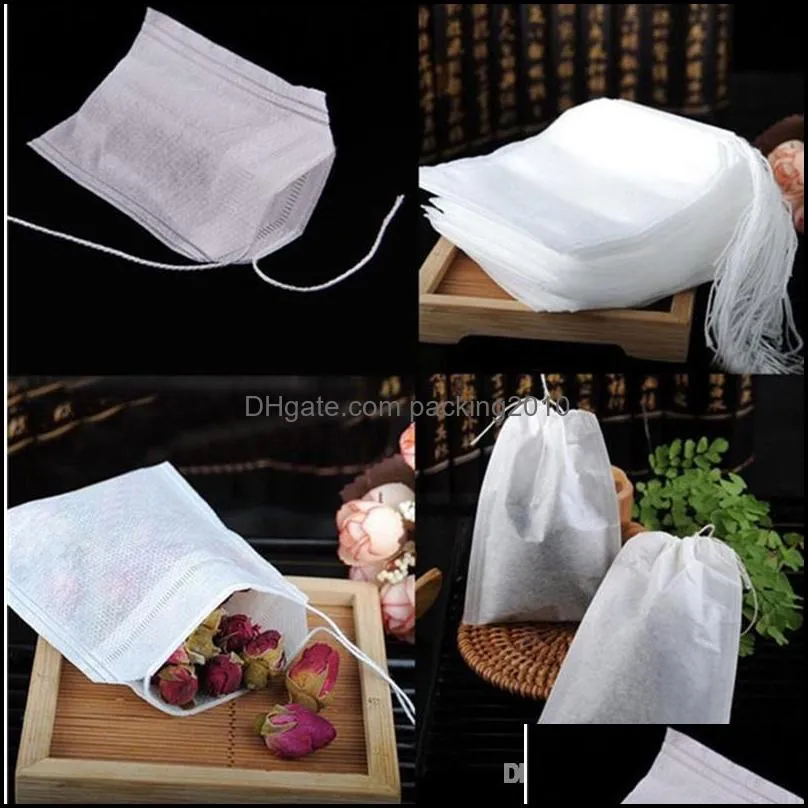 100Pcs/pack Teabags 5.5 x 7CM Empty Scented Tea Bags With String Heal Seal Filter Paper for Herb Loose Tea Bolsas c392