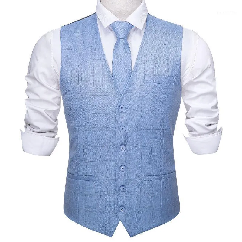 Herenvesten blauwe heren pak kraag tweed vest stropdas set mode slanke fit dunne heren vest zakenman barry. Wang mannelijke vrijetijdspakken pakken