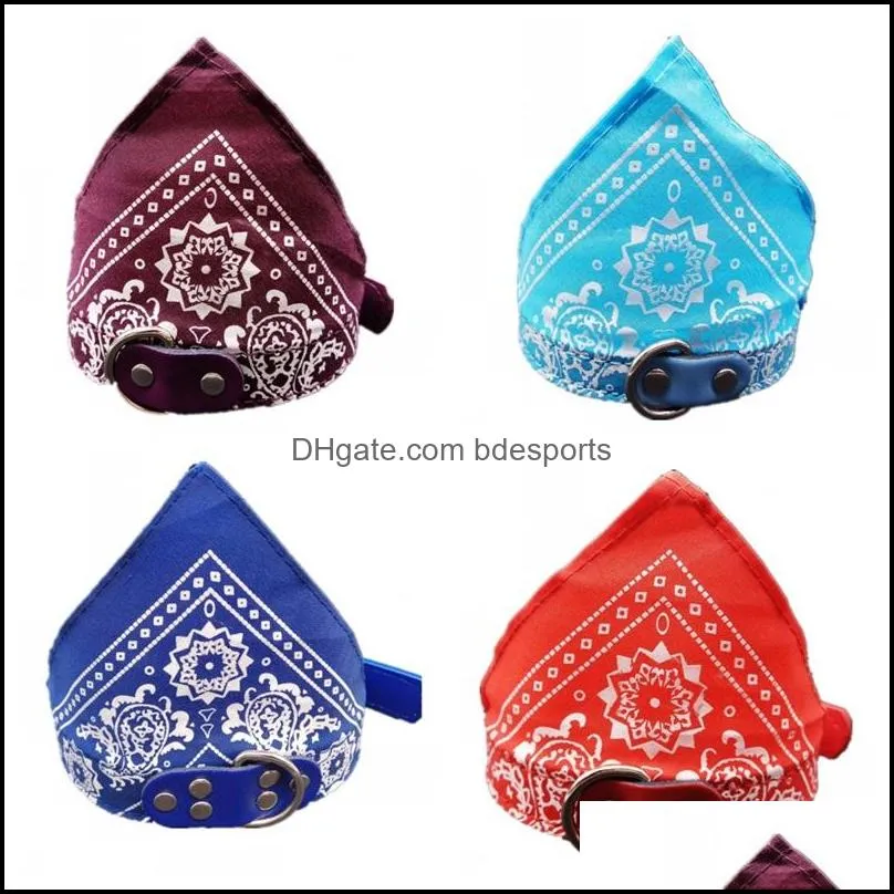 Pet Dog Cat Bandana Scarf Collar Flower Printed Adjustable Doggy Neckerchief Pet Triangle Scarves Hot Sale 3 3kl E1