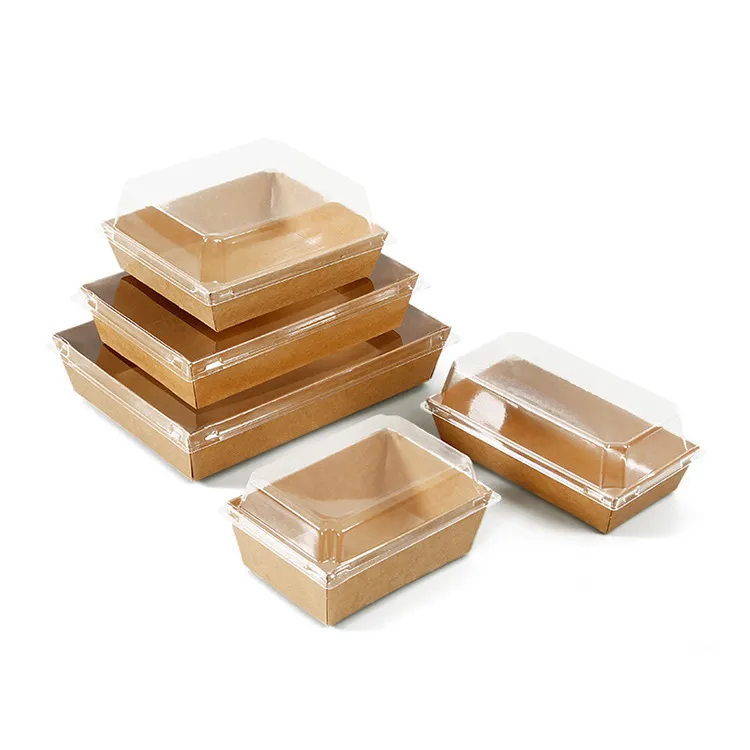 Ящики для выпечки тортов и упаковочная коробка для печенья прозрачная крышка с жирной смазкой Крафт-Контейнеры