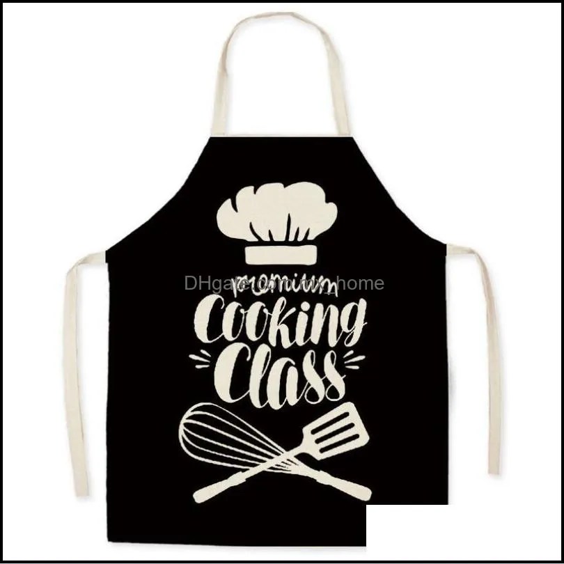 printed kitchen cooking baking aprons sleeveless polyester for women man home fashion dining restaurant work clothes 65x75 cm