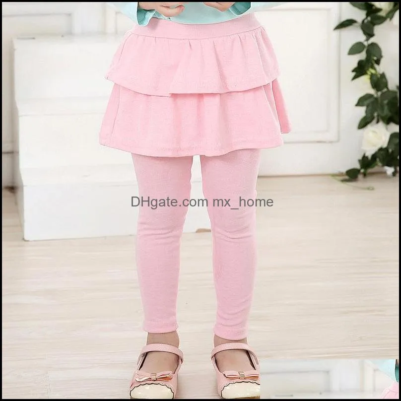 girls leggings fake two pieces skirt pants autumn spring baby leggings boutique kids clothes children trousers tights 7 colors z6062