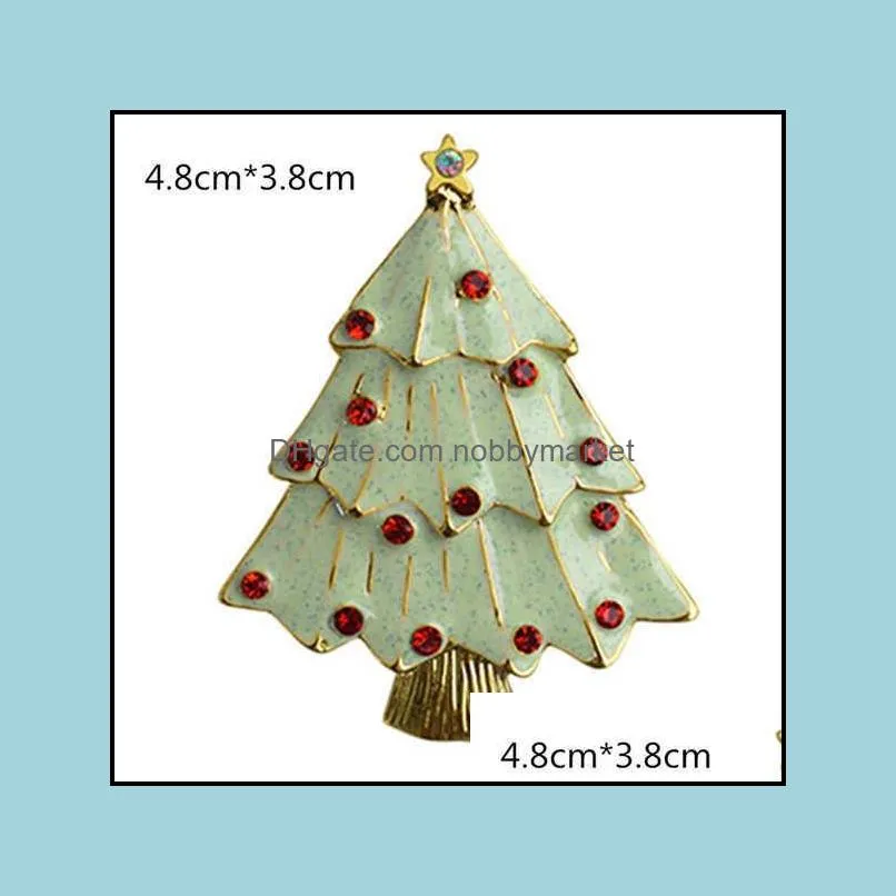 New Cheap White Gold Christmas Snowflake Brooch Colorful Enamel Tree Broches Gift Jewelry Decorative Pins Fashionable Brooches H1018