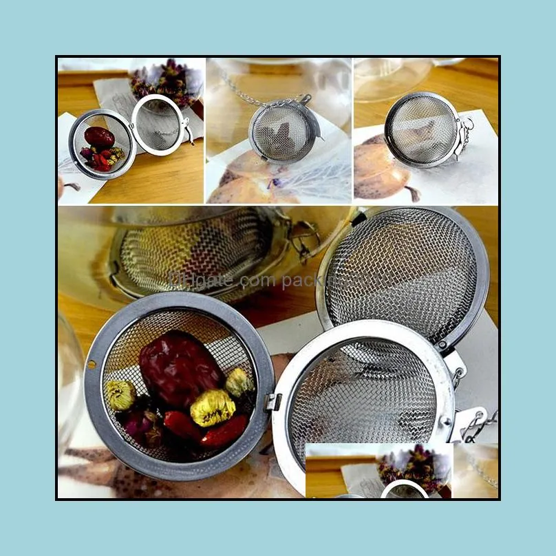 201 / 304 Stainless Steel 4.5cm / 5.5cm / 7cm Tea Strainer Filter Infuser Mesh Spoon Locking Spice Ball slimming health Mesh Tea Ball