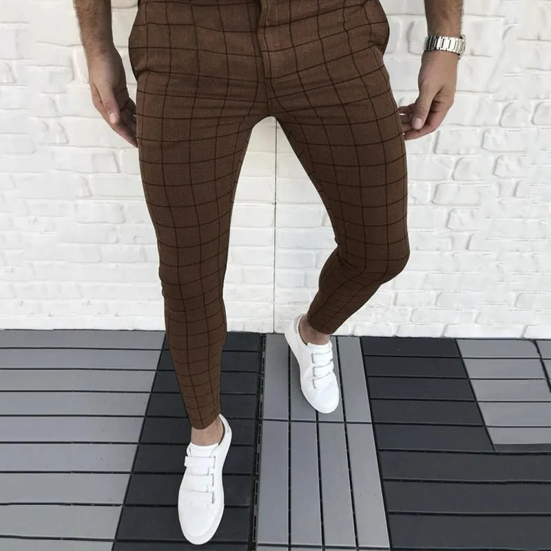 Mens plaid sales casual pants