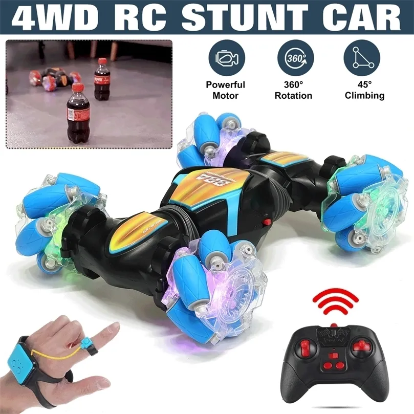 4WD 2,4G Stunt RC Auto 360 Rotation Drift Geste Induktionssteuerung Auto Drehen Geländewagen mit Lichtmusik Drift Spielzeug Geschenk 220429