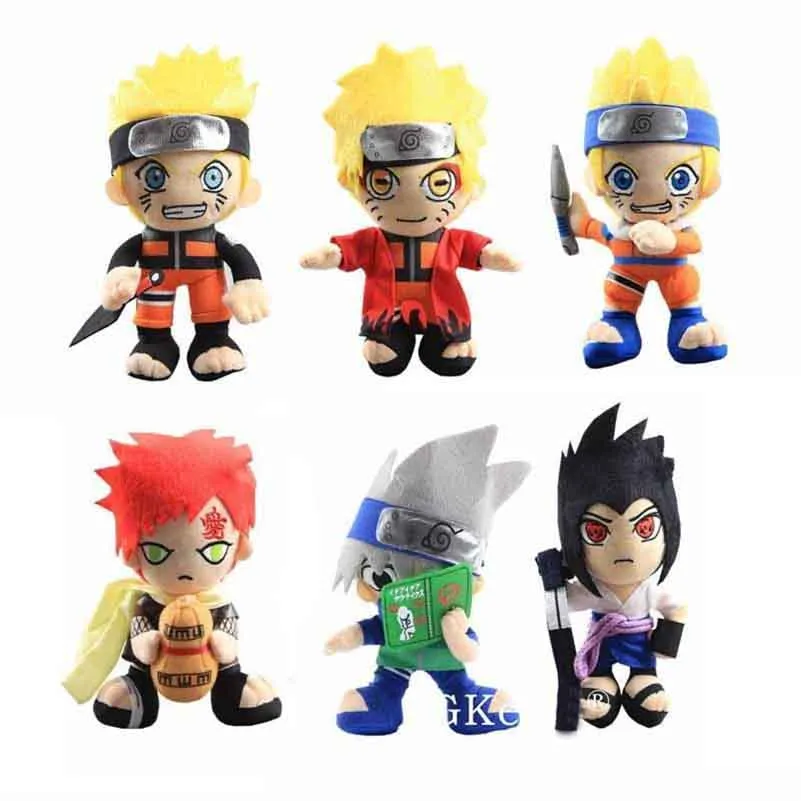 Enfants doux et cool en peluche Kakashi Naruto Hatake en peluche Uchiha Itachi Sasuke jouets Gaara poupées de noël cadeaux 25 cm Anime Ajjdc