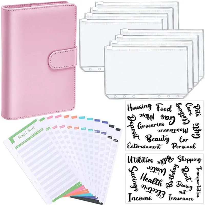 Notepads PU Leather Notebook Budget Binder Journal Planer Organisator Notizbücher für Schulkostenbahnen Büro 2022notepads