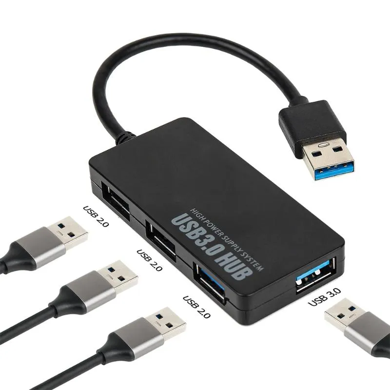 Hubs ultra ince USB Splitter One Drag Drag 3.0 Çok Araç Yürüyüşü Genişletici 4 bağlantı noktası 2.0 Hub Bilgisayar Docking StationSb