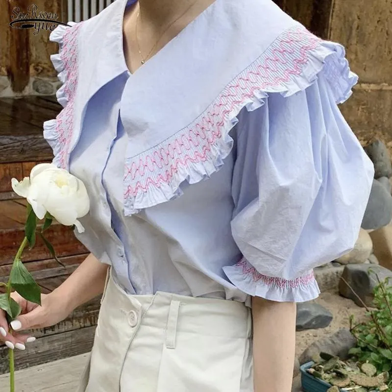 Женские блузкие рубашки корейская шикарная винтажная рукава для рукавов женская рубашка летняя кукол.