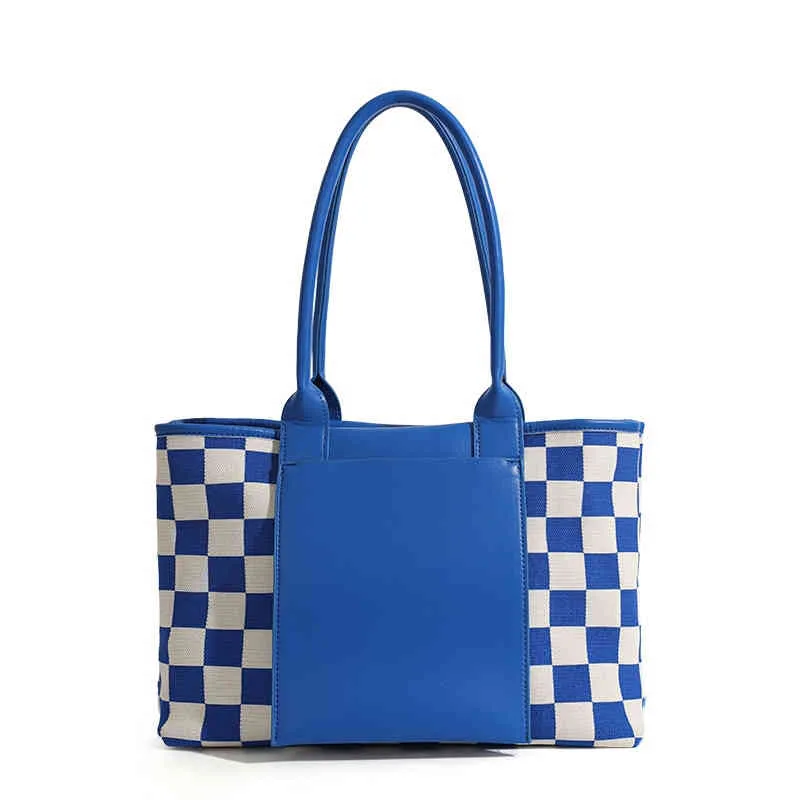 Vintage Checkered Tote Bag Large Womens Big Handbags For Women For