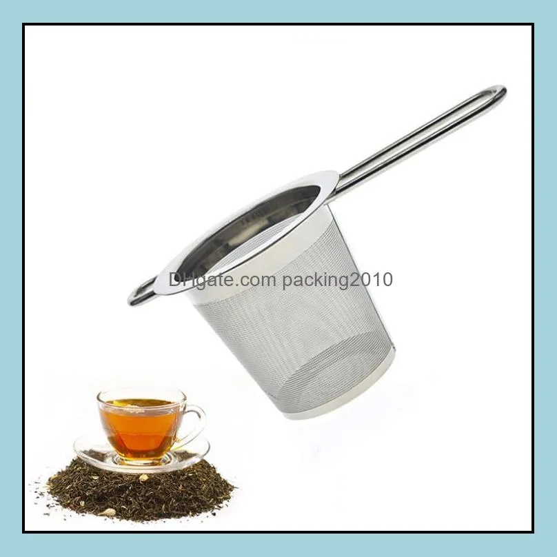 Teapot tea strainer with cap stainless steel loose leaf tea infuser basket filter big with lid SN1597