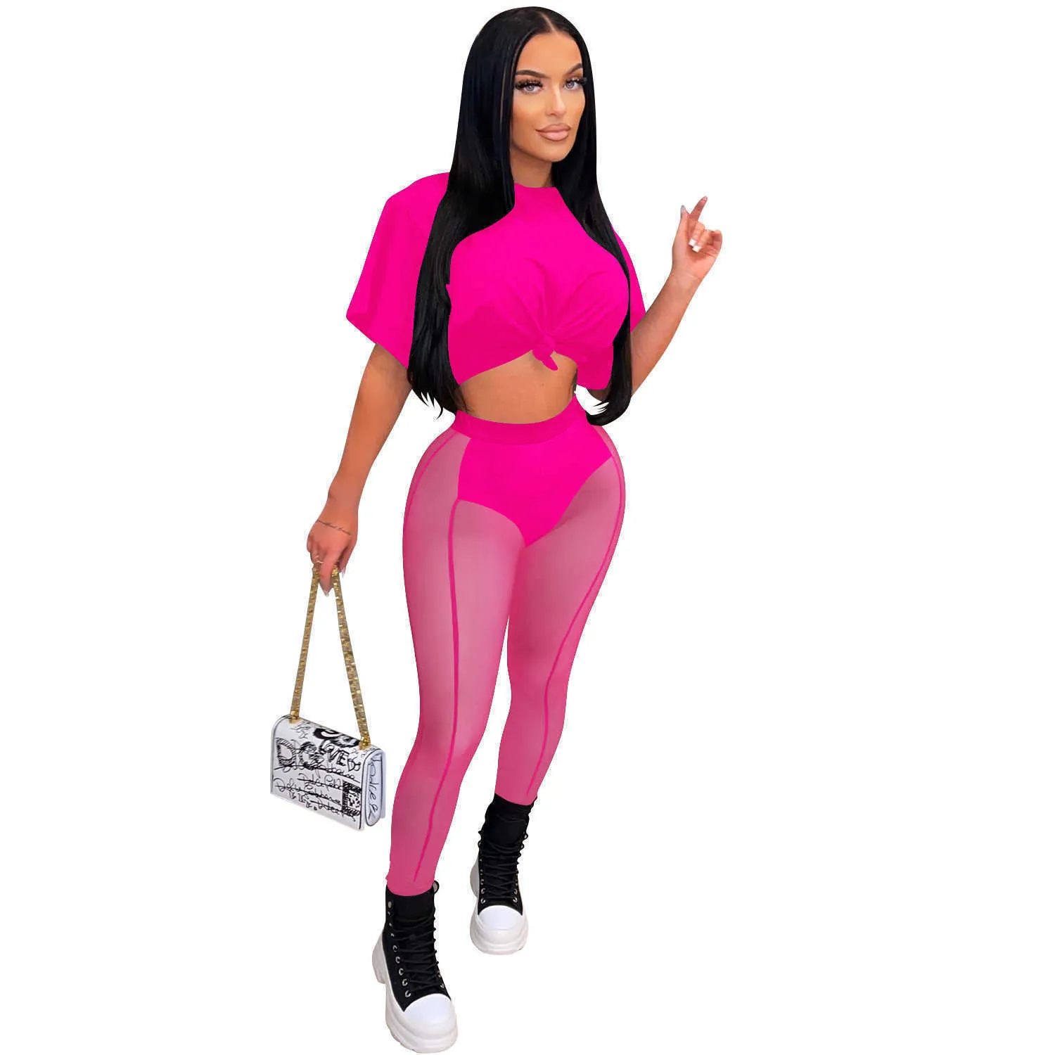 2022 Sexy Sheer Yoga Pants Tracksuits For Womens Mesh Sets Crop Tops See  Through Leggings Outfits Matching Set From 9,28 €