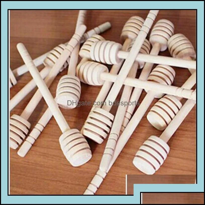 Spoons Flatware Kitchen, Dining Bar Home & Garden200Pcs/Lot Arrive Mini 15Cm Long Wooden Dippers Wedding Favors Honey Dipper Spoon Gift