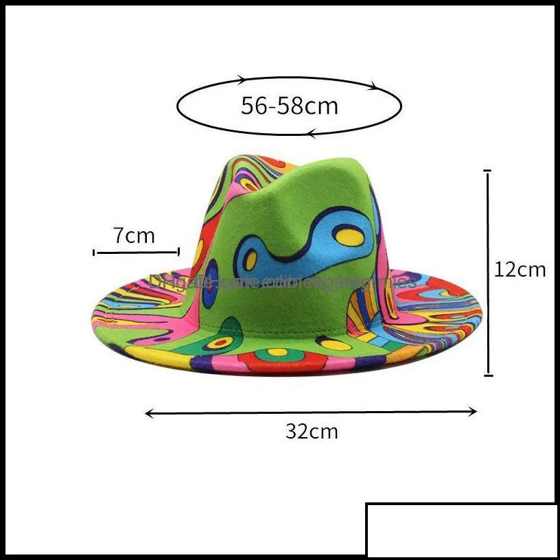 Party Hats Festive Supplies Home Garden Colorf Wide Brim Church Derby Top Hat Panama Felt Fedoras For Men Women Artificial Wool British