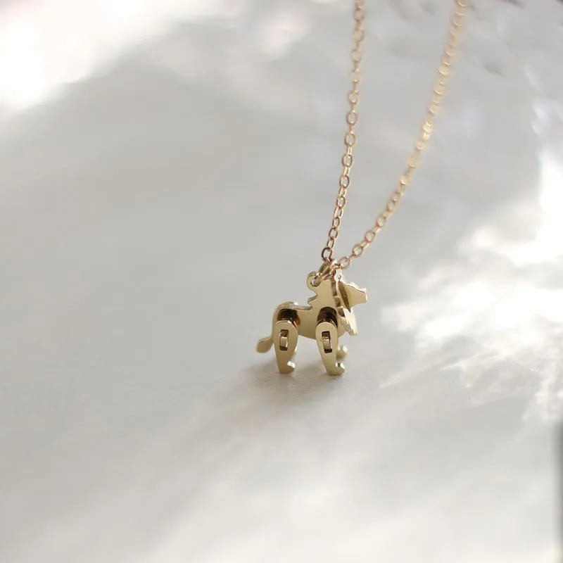 Chaînes Childlike Animal Lion Pendentif Collier En Acier Inoxydable Chaîne Rouleau Punk Colliers Pour Femmes Hommes Chic Chocker Bijoux GiftsChains