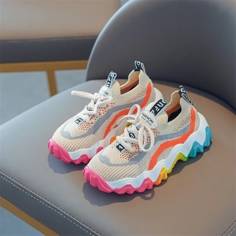 Autumn Children Boys Girls Sport Breattable Sneakers Soft Bottom Non-Slip Casual Kids Shoes LJ201202